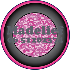 Sticker Roze Camouflage 4 cm Rond Flex Licht Graphiet - afb. 1