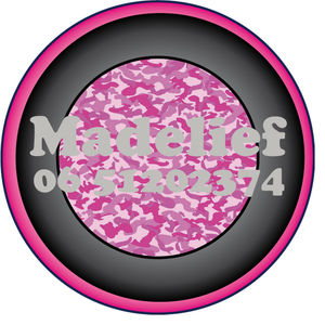 Sticker Roze Camouflage 4 cm Rond Flex Heather Grijs - afb. 1