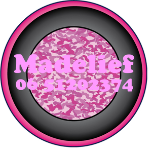 Sticker Roze Camouflage 4 cm Rond Flex Neon Roze - afb. 1