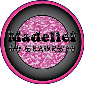 Sticker Roze Camouflage 4 cm Rond Flex BORSTLOGO - afb. 1