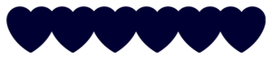 Strijkslinger Hart Flock Navy Blauw - afb. 1
