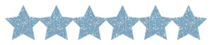 Strijkslinger Ster Glitter Neon Blauw Glitter - afb. 1