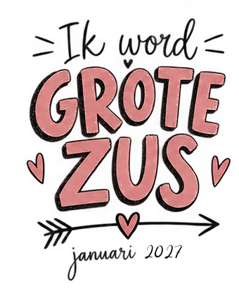 Strijktransfer grote zus – Zwangerschapsaankondiging Blauw - afb. 2