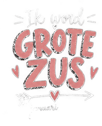 Strijktransfer grote zus – Zwangerschapsaankondiging Blauw - afb. 1