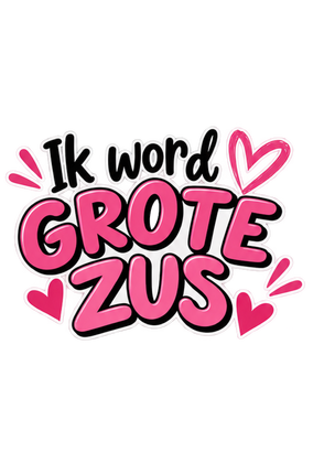 Strijktransfer grote zus – Zwangerschapsaankondiging Grote zus strijkletters - afb. 1