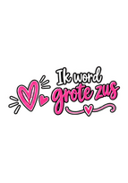 Strijktransfer grote zus – Zwangerschapsaankondiging Grote zus 10 strijkletters
