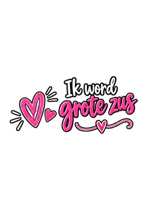 Strijktransfer grote zus – Zwangerschapsaankondiging Grote zus 10 strijkletters - afb. 1