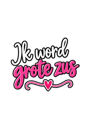 Strijktransfer grote zus – Zwangerschapsaankondiging Grote zus 2 strijkletters - afb. 1