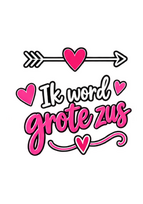 Strijktransfer grote zus – Zwangerschapsaankondiging Grote zus 3 strijkletters