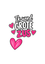 Strijktransfer grote zus – Zwangerschapsaankondiging Grote zus 6 strijkletters