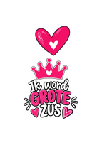 Strijktransfer grote zus – Zwangerschapsaankondiging Grote zus 7 strijkletters