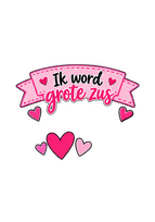 Strijktransfer grote zus – Zwangerschapsaankondiging Grote zus 8 strijkletters