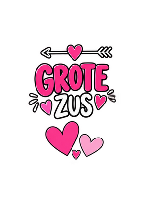 Strijktransfer grote zus – Zwangerschapsaankondiging Grote zus 9 strijkletters - afb. 1