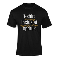 T-shirt Zwart incl. opdruk groot aan voorzijde Zwart