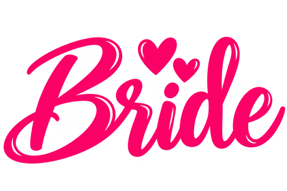 Vrijgezellen feest T-shirt strijkletters The Bride Strijkletters Roze – Vrijgezellenfeest - afb. 1