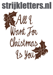 Vel Strijkletters All I Want For Christmas Glitter Brons - afb. 1
