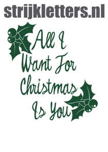 Vel Strijkletters All I Want For Christmas Glitter Groen - afb. 1