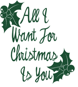 Vel Strijkletters All I Want For Christmas Glitter Groen - afb. 2