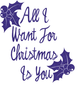 Vel Strijkletters All I Want For Christmas Glitter Paars - afb. 2