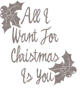 Vel Strijkletters All I Want For Christmas Glitter Regenboog - afb. 2