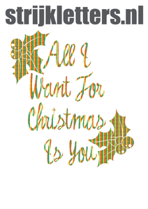 Vel Strijkletters All I Want For Christmas Rainbow Regenboog Folie - afb. 1