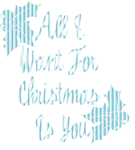 Vel Strijkletters All I Want For Christmas Mirror Blauw - afb. 2
