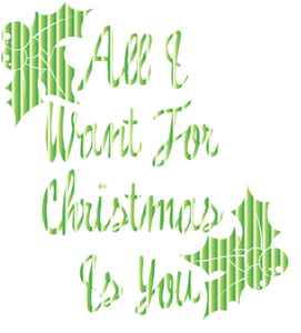 Vel Strijkletters All I Want For Christmas Mirror Groen - afb. 2