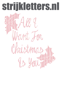 Vel Strijkletters All I Want For Christmas Mirror Roze - afb. 1