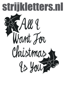 Vel Strijkletters All I Want For Christmas Design Carbon Zwart - afb. 1