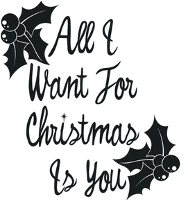 Vel Strijkletters All I Want For Christmas Design Carbon Zwart - afb. 2