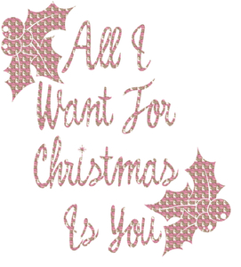 Vel Strijkletters All I Want For Christmas Design Leger Roze - afb. 2