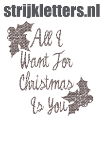 Vel Strijkletters All I Want For Christmas Design Luipaard - afb. 1