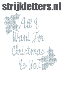 Vel Strijkletters All I Want For Christmas Design Metaalpop - afb. 1