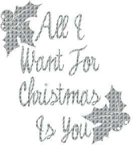 Vel Strijkletters All I Want For Christmas Design Zebra - afb. 2