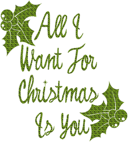 Vel Strijkletters All I Want For Christmas Design Zebra Groen - afb. 2