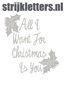 Vel Strijkletters All I Want For Christmas Flex Heather Grijs - afb. 1