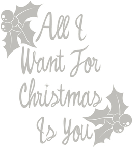 Vel Strijkletters All I Want For Christmas Flex Heather Grijs - afb. 2