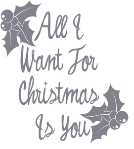 Vel Strijkletters All I Want For Christmas Polyester Ondergrond Grijs - afb. 2