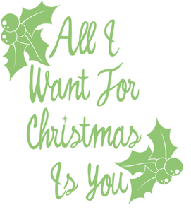 Vel Strijkletters All I Want For Christmas Polyester Ondergrond Neon Groen - afb. 2