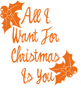 Vel Strijkletters All I Want For Christmas Polyester Ondergrond Oranje - afb. 2