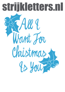 Vel Strijkletters All I Want For Christmas Flex Hemelblauw - afb. 1