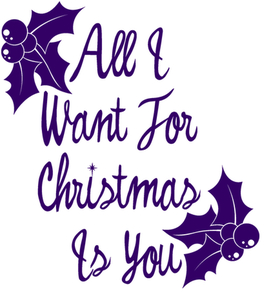 Vel Strijkletters All I Want For Christmas Flex Aubergine - afb. 2
