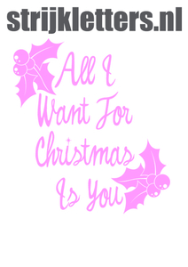 Vel Strijkletters All I Want For Christmas Flex Neon Roze - afb. 1