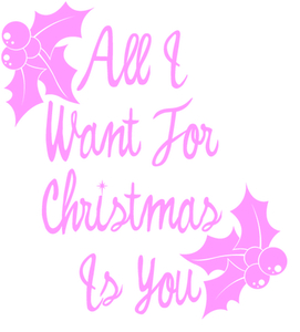 Vel Strijkletters All I Want For Christmas Flex Neon Roze - afb. 2