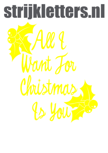 Vel Strijkletters All I Want For Christmas Flex Licht Geel - afb. 1