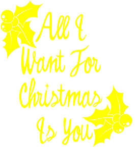 Vel Strijkletters All I Want For Christmas Flex Licht Geel - afb. 2