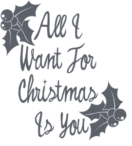 Vel Strijkletters All I Want For Christmas Flex Licht Graphiet - afb. 2