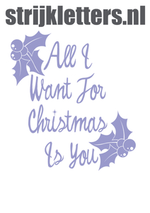 Vel Strijkletters All I Want For Christmas Flex Lila - afb. 1