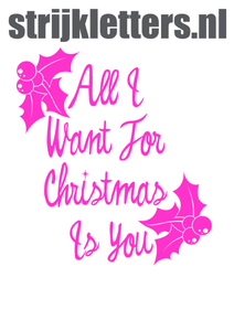 Vel Strijkletters All I Want For Christmas Flex Magenta - afb. 1