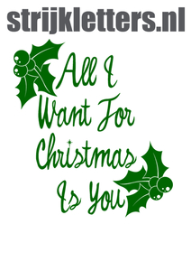 Vel Strijkletters All I Want For Christmas Flex Midden Groen - afb. 1